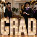 2026 Graduation Decorations - 3FT Large PRE-CUT GRAD Marquee Letters Kit - Mosaic Foam Board Sign - Class of 2026 Congrats Party Supplies for Kindergarten Preschool High School College