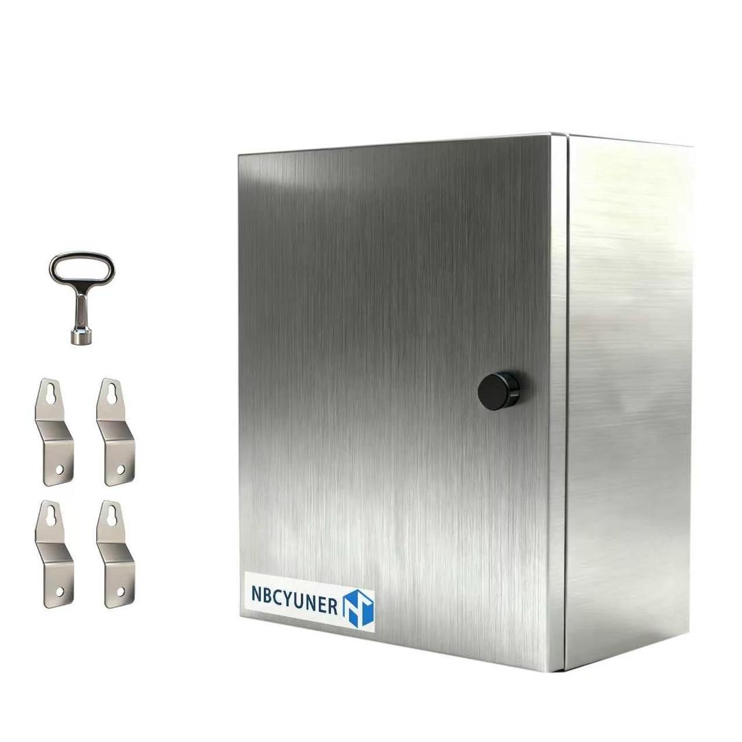 NBCYUNER Stainless Steel Electrical Enclosure 20x16x8 Inch NEMA 4X Enclosure 304 Stainless Steel Box IP66 Waterproof and Dustproof Metal Box