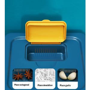 Airtight Flour Storage Container, 25lb 2Pack Blue Large Rice Bin with Wheels, Seal Locking Lid, BPA-Free, Includes Measuring Cup & Scoop, Kitchen Organization