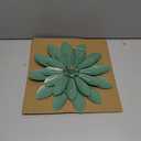 Novbvia Metal Flower Wall Sculpture, 12" Rustic Modern Floral Artwork, Distressed 3D Layered Iron Flower Wall Hanging Accent for Indoor/Outdoor, Kitchen,Living Room Office Garden Decor (Green)