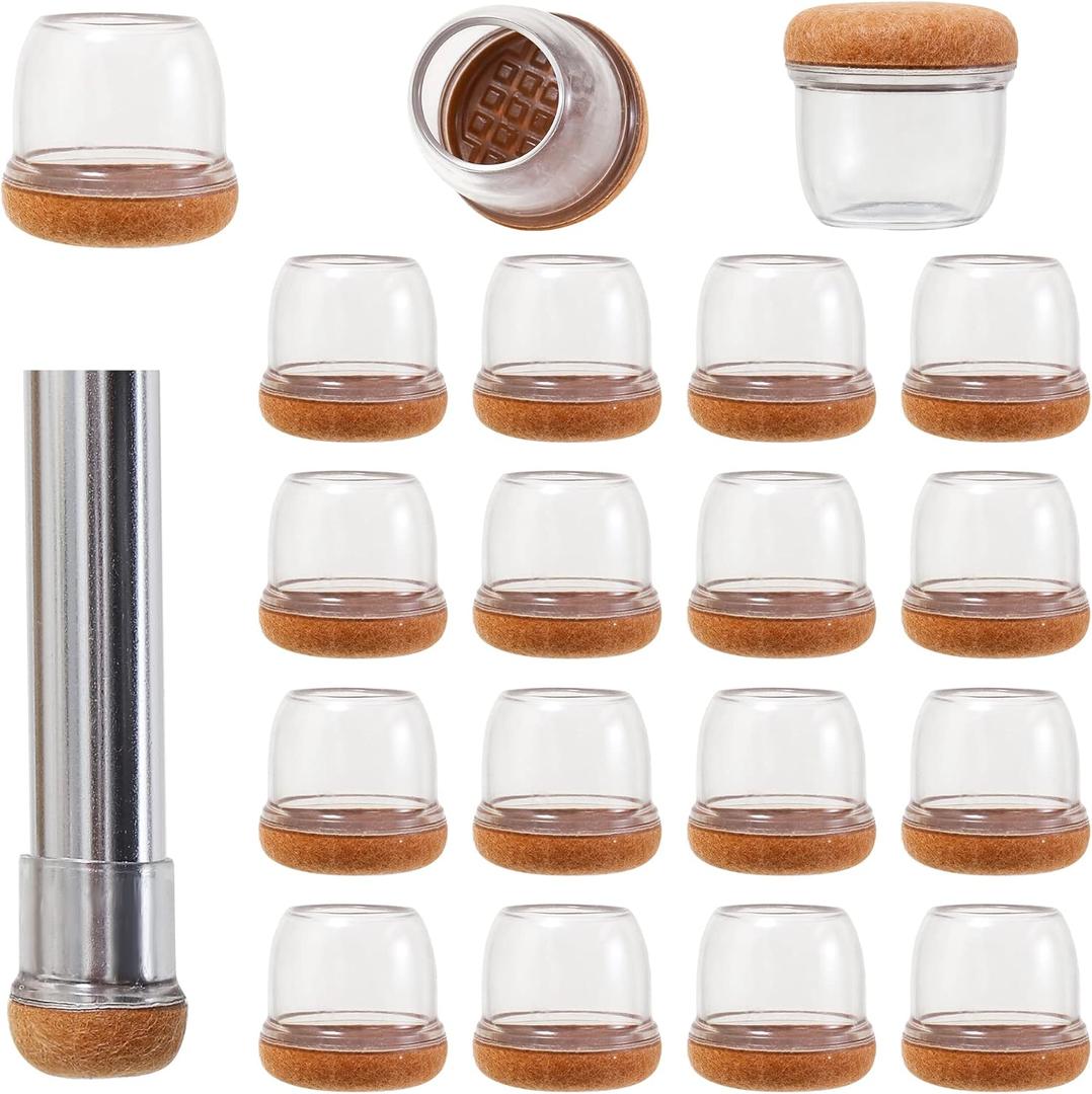16Pcs Small Silicone Chair Leg Caps 1 1/4 inch, Furniture Pads for Hardwood Floors Round Chair Leg Floor Protectors