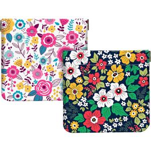 2Pcs PU Leather Small Squeeze Coin Purse Pouch Mini coin Bag Unique And Cute Wallet Cosmetic Bags Change Bag For Women Girls Men Yellow and white flowers