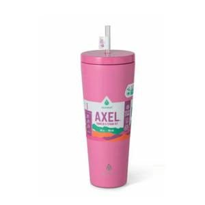 BottlesManna™ Axel™ Stainless Steel Tumbler With Straw - Pink 26oz