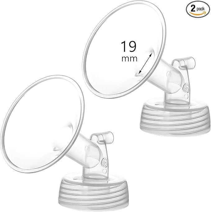 Momstouch 19mm Flange Compatible With Spectra S1 S2 9 Plus Synergy Gold Breastpump Replacement To Spectra Pump Parts And Flange; Not Original; Replaces Shield