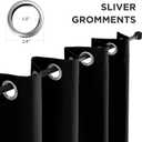 CUCRAF Black Blackout Curtains 72 Inches Long, Thermal Insulated Noise Reducing Grommet Window Drapes for Bedroom & Living Room(52x72 Inch, 2 Panels)