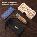 9th Pottery Anniversary Pocket Knife for Him, Engraved 3.3" EDC & Outdoor Folding Knife with Elegant Gift Box, Olive Wood Handle Personalized Keepsake for Husband, Boyfriend, Ideal for Camping, Hiking