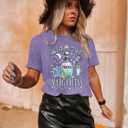 Midnight Margaritas Shirt Women Practical Magic Shirt Witches Short Sleeve Shirt Novelty Graphic Witchy Party Tees, Small 