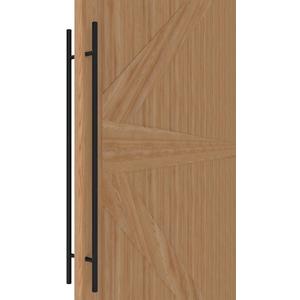 Matte Black Round Barn Door Handles 12"/24"/36"/48"/59'', Pull Push Long French Door Handle Double Sided, Large Front Exterior Shower Door Pull Handles