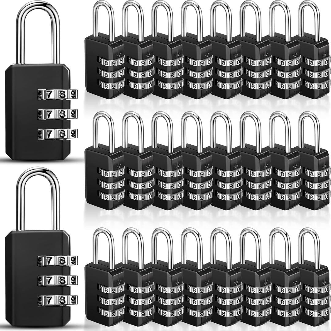Chumia 32 Pack 3 Digit Combination Lock Small Combo Locks Waterproof Luggage Number Padlock for Backpack Suitcases Traveling Toolbox School Gym Employee Locker