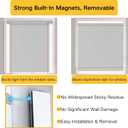 Blackout PVC Magnetic Light Blocking Strips for Window Shades and Blinds - Blocks Light Along The Sides of Blackout Blinds, Cordless, Light Blocking Strips for Bedroom (White, 58", 2Pcs，Removable)