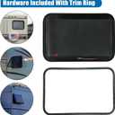 RV Exit Window, 30" W x 22" H Tinted RV Window with Net Screen and Trim Ring, Suitable for 1-1/2" or 2" Walls, DOT Approved