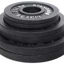 Olympic Cast Iron Plate for Strength Training and Weightlifting, Pairs, Sets or Set with Barbell, Multiple Sizes (2.5/5/10LB Pair Set, Deep Edge Vintage)