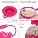 Ecolution Patented Micro-Pop Microwave Popcorn Popper with Temperature Safe Glass, 3-in-1 Lid Measures Kernels and Melts Butter, Made Without BPA, Dishwasher Safe, 3-Quart, Hot Pink