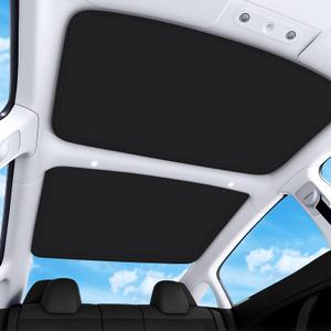 2026 Upgraded for Tesla Model 3 Accessories Sunshade Roof [No Sag, Ice-Crystal Cooling Coatings] Heat Insulation Glass Roof Sun Shade for Tesla Model 3 Accessories 2022-2026 Black