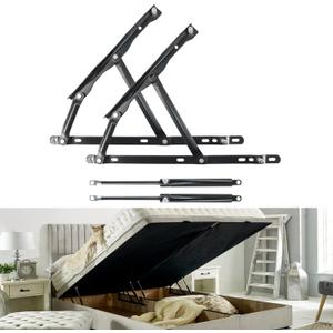 Heavy Duty Hydraulic Storage Bed Lift Mechanism  85kg Weight Capacity, Foldable Spring Hinge Design for Mattress Box & Sofa Bed Space-Saving 2-Pack Set