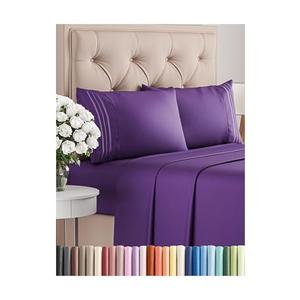 Amazon.com: Cal King Size 4 Piece Sheet Set - Comfy Breathable & Cooling Bed Sheets Set - Hotel Luxury Bedding for Women, Men, Kids, Teens, Boys & Girls - Deep Pockets, Soft and Wrinkle Free - Oeko-Tex - Purple : Home & Kitchen