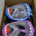 Full Face Snorkel Mask for Kids with 180 Panoramic View, Snorkeling Set Featuring Anti-Leak and Anti-Fog Foldable Dry Top Design for Safe Underwater Adventures Snorkeling Gear for Kids (Blue+Purple)