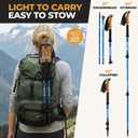 Foxelli Carbon Fiber Trekking Poles Lightweight Collapsible Hiking Poles with Cork Grips, Quick Flip Locks & All-Terrain Accessories Adjustable Height Hiking Sticks for Men & Women