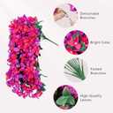 Lifewit Artificial Bougainvillea Flowers, 2 PCS Plastic Long Trailing Vines Fake Flowers for Outdoor Indoor Garden Porch Patio Balcony Decor, UV Resistant, Mix for Purple & Hot Pink