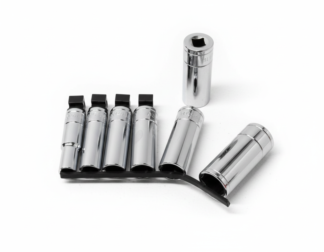 7 PC. 3/8" DR. SAE DEEP SOCKET SET W/RAIL