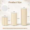 3Pcs Cylinder Stands for Party, Foldable Cardboard Pedestal Stands for Display Round Columns Cylinder Pedestal with Acrylic Disc, Cake Stand Cylinder for Parties Baby Shower Birthday Wedding Decor