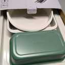 Ceramic Nonstick Baking Pans Set, Non Toxic 30 PCS Stackable Bakeware Sets, 550F Oven Safe Baking Sheet & Pans, Warp-Free, Dishwasher Safe, PTFE/PFOA/PFOS-Free (Green)