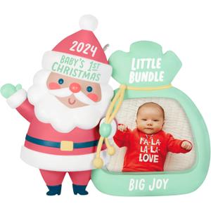 Hallmark Keepsake Christmas Ornament 2024, Little Bundle Big Joy 2024 Photo Frame, Baby Shower Gifts