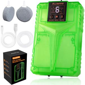 PLUSINNO Rechargeable Aerator for Bait Bucket with 3000mAh Battery, Bait Aerator with XXL Air Stones for Denser Bubbles, 6-Speed Live Bait Aerator for Fish, Portable Outdoor Fishing Gear Accessories