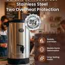 Commercial Coffee Maker 45-Cup Large Coffee Urn with Percolator Coffee Pot Electric 6.9L Stainless Steel Fast Brew Hot Water Dispenser for Tea Catering Events Home Office Easy Cleaning