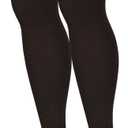 NuVein Medical Compression Stockings, 30-40 mmHg Support, Women & Men Thigh Length Hose, Open Toe, Black, X-Large