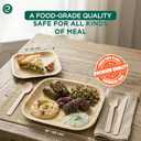 ECO SOUL 7 & 10 Inch Disposable Bamboo Bundle Plates (50 Pack), Large