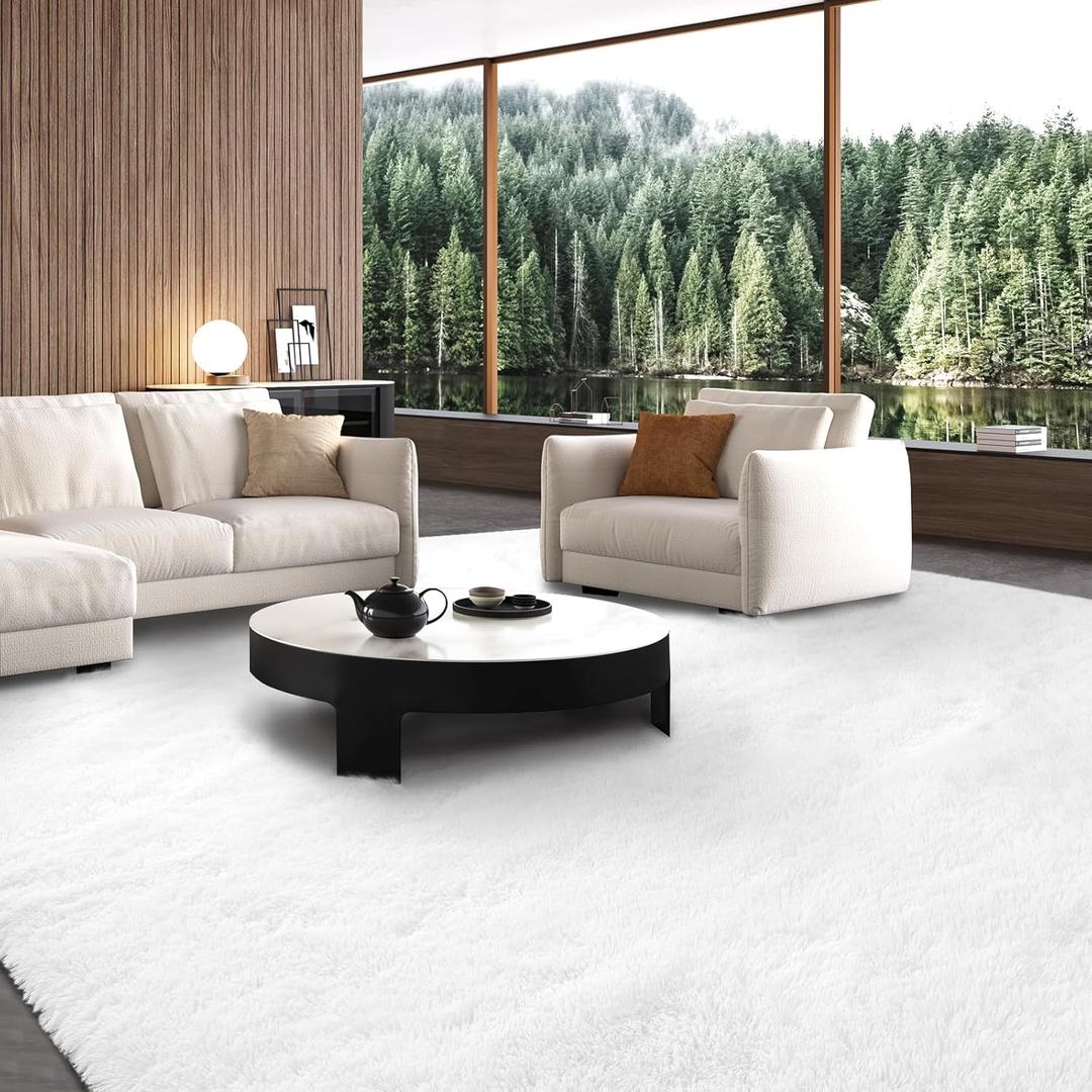 Large Area Rugs for Living Room: Extra Large Area Rugs 10x14 Living Room - Big White Rug (White 10x14 Feet)
