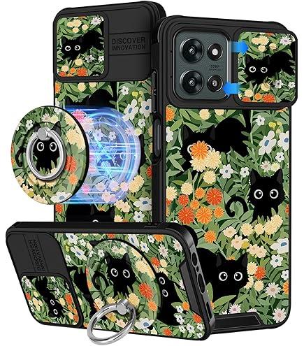Buleens for Moto G 5G 2024 Case 6.6 Inch - with Ring Stand & Camera Cover Aesthetic Cute Designed Women Girls Pretty Girly Kawaii Strawberry Phone Case for Motorola G 5G 2024 Compatible with Magsafe