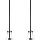 Emak 2 Pack Pendant Lights Kitchen Island, 8 Inch Black Pendant Light Fixtures with Clear Glass, Modern Farmhouse Hanging Lights for Kitchen, Bathroom, Bedroom, Dining Room, PL125-BK-2PK