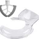 Pouring Shield for KitchenAid 4.5 and 5 Quart Tilt-Head Stand Mixers Stainless Steel Bowls ONLY, Secure Fit Splatter Guard, and Flex Edge Beater for KitchenAid 4.5-5Qt Tilt-Head Stand Mixers