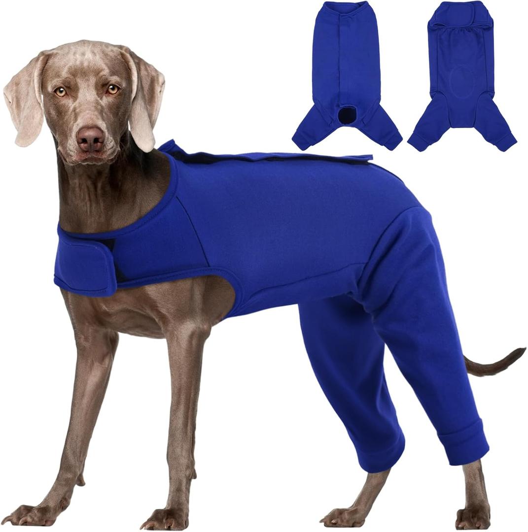 Kuoser Dog Surgery Suit for Back Legs, Dog Rear Leg Sleeve to Stop Licking, Female Spay Recovery Suit for Dogs After Surgery, Pet Puppy Surgical Onesie for Abdomen Wounds Skin Disease (XX-Large, Blue)