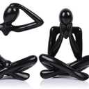 XMGZQ Black Thinker Figurines, Abstract Bookshelf Figures, Knick Knacks Home Decor, Plastic Thinker Statue Kit, Black Statues for Home Decor, Abstract Art Decorations Accessories, Desk Decor for Women