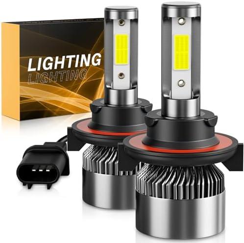 𝖧𝟣𝟥/𝟫𝟢𝟢𝟪 Bulbs 6500K Cool White 60000LM 900% Brighter, Plug and Play IP68 Waterproof Off-Road Lights, Pack of 2