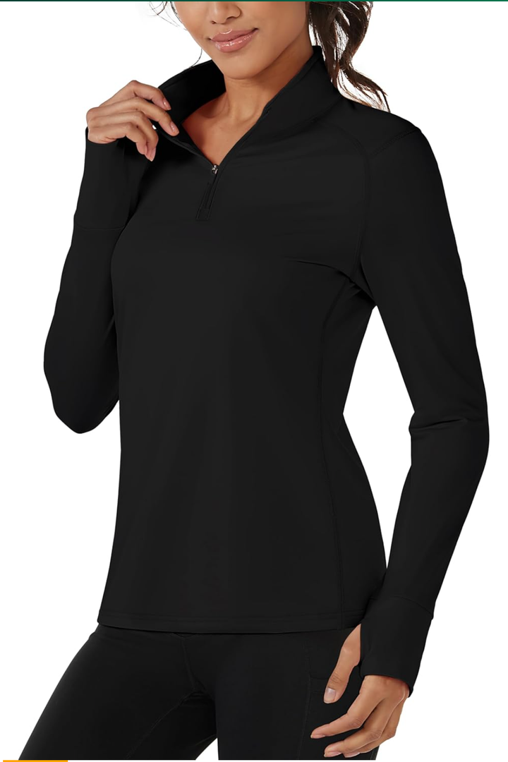 TACVASEN Women's Fleece Pullover Quarter Zip Sweatshirt Thermal Shirts Long Sleeve Athletic Tops, Small 