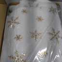 72 Inches Christmas Tree Skirt for Xmas Tree Holiday Party Decorations White Plush Gold Sequin Snowflake