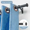 Matte Black Curtain Rods for Window 28-56", Decorative Curtain Rod with Cap Finials, Splicing Curtain Rod Single Drapery Rods Window Rod, Heavy Duty 1 Inch Diameter Single Curtain Rod Telescoping