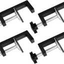 4 Pcs Patio Furniture Clips, Sectional Connector, Adjustable Outdoor Funiture Clamps, Patio Wicker Furniture Fasteners Clips, Black