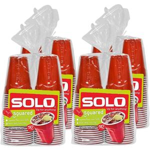 SOLO Cup Company Red Squared Plastic Party, 18 Ounce, 200 Count, 50 Count (Pack of 4)