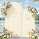 Beige Arch Backdrop Cover Set of 2-7.2 and 6ft Beige Arch Covers Stretchy Backdrop Spandex Wedding Balloon Arch Stand Covers for Baby Shower Birthday Party Bridal Shower Banquet Photo Background