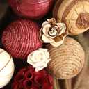 Decorative Bowl & Vase Filler Balls for Home Decor, Set of 6 PCS Natural Tone Rattan Wicker Balls Centerpieces Decoration, Decorative Orbs Vase Bowl Filler for Table Centerpieces