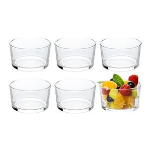 Small Glass Bowls Ice Cream Cup Mousse Cup, Transparent Glass Dessert Tray DIY Round Shaped Pudding Cup, Pack of 9