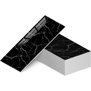 WADILE 23.6"x11.8" Waterproof Marble Peel and Stick Wall Panels Marble Tile PVC Backsplash Tiles for Kitchen, Bathroom, Living Room, Bedroom 20 Pack Black