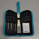 LIBRATON Small File Set, Needle Diamond Files 13PCS, 6pcs Jewlers & 6 Steel for Precision Metal Work, Wood, Woodworking, Plastic Carving Tool with Brush and Carry Case