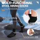 Anlisim Merino Wool Quarter Hiking Socks Compression Warm Thermal Winter Thick Cushion Running Moisture Wicking No Show Socks Gifts Stocking Stuffers for Women Men 6 Pairs(Black Mixed,M)
