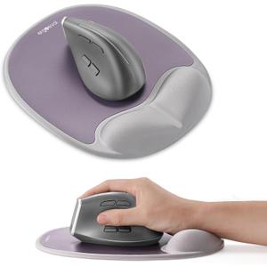 Ergonomic Mouse Pad with Skin-Friendly Lycra Memory Foam Wrist Rest, Easy-to-Clean Smooth PP Surface, and Non-Slip PU Base  Ideal for Vertical, Ergonomic, and Office Mice(Silver Gray)